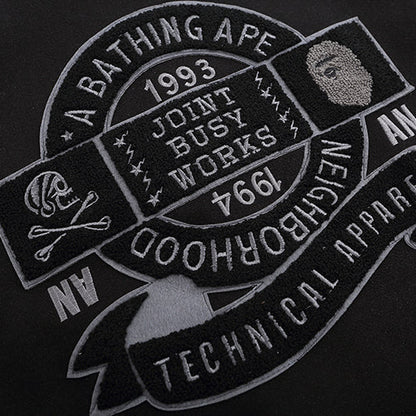 BAPE Leather Long Sleeve Baseball Jacket