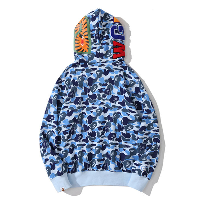 BAPE Double-hat Big ABC Camo Shark Hoodie