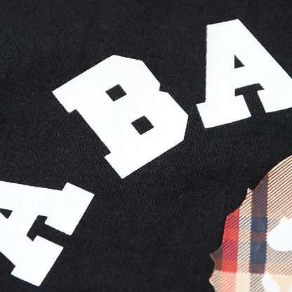 Bape Black And Brown Plaid Small Logo Short Sleeve T-Shirt